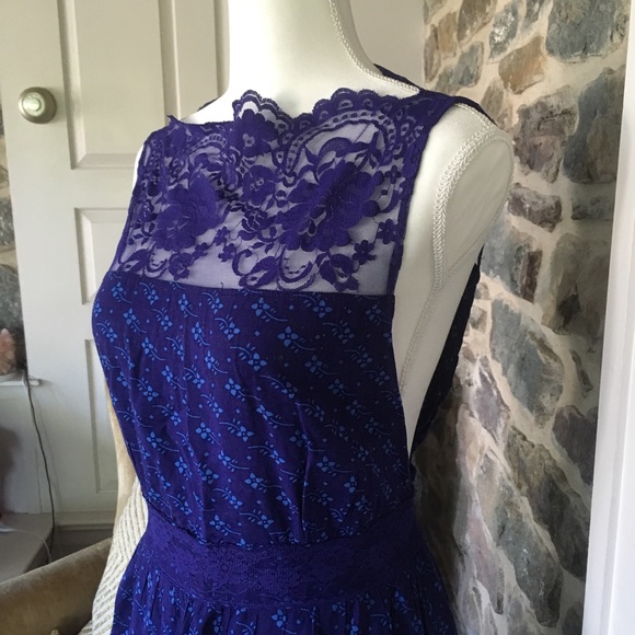 🌟 Free people floral lace open side dress large - Picture 2 of 8